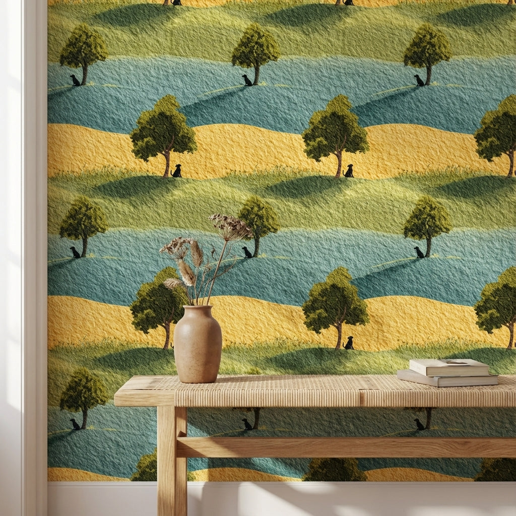 Shades of Green Wallpaper Natural Landscape Wall Mural