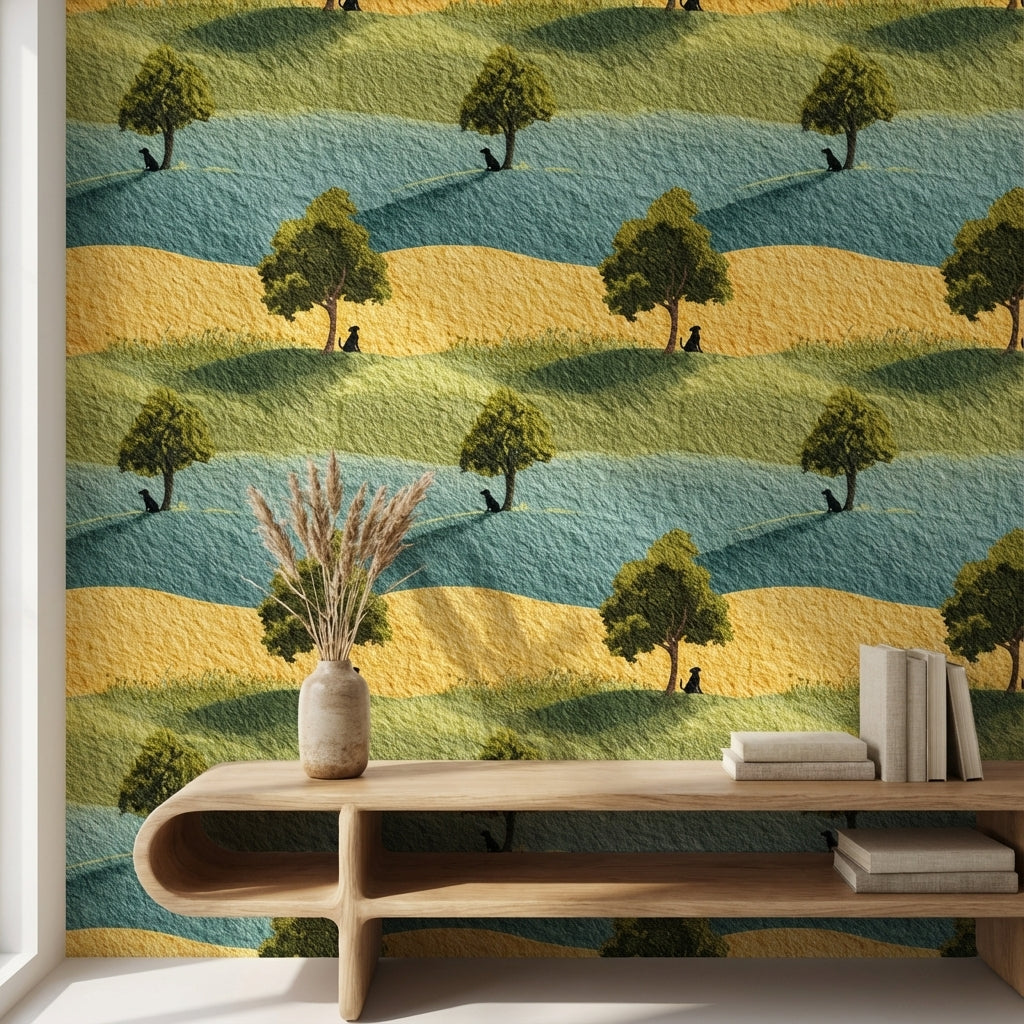 Shades of Green Wallpaper Natural Landscape Wall Mural
