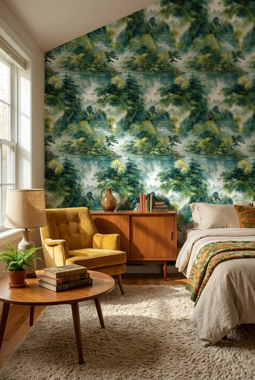 Shades Of Green Wallpaper Traditional Nature Wall Mural