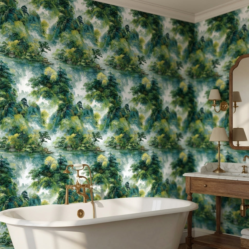 Shades Of Green Wallpaper Traditional Nature Wall Mural