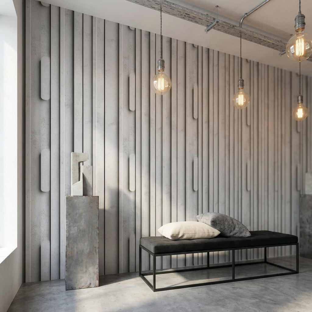 Geometric Wallpaper Concrete Minimalist Decorative Mural