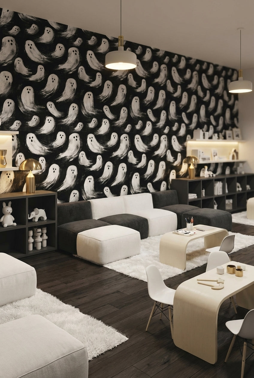 Ghosts Wallpaper Whimsical Modern Decorative Mural