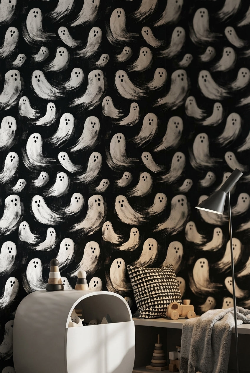 Ghosts Wallpaper Whimsical Modern Decorative Mural