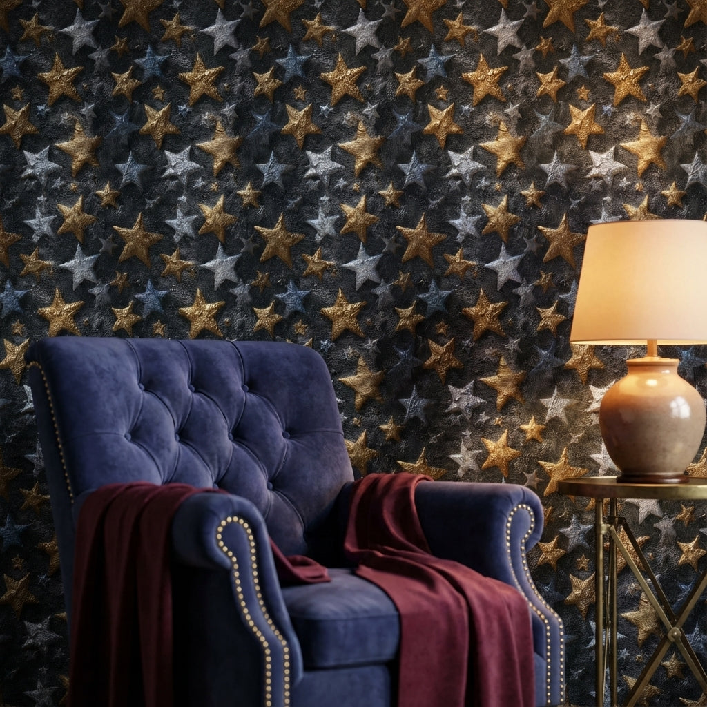 Celestial Wallpaper Metallic Luxurious Decorative Mural