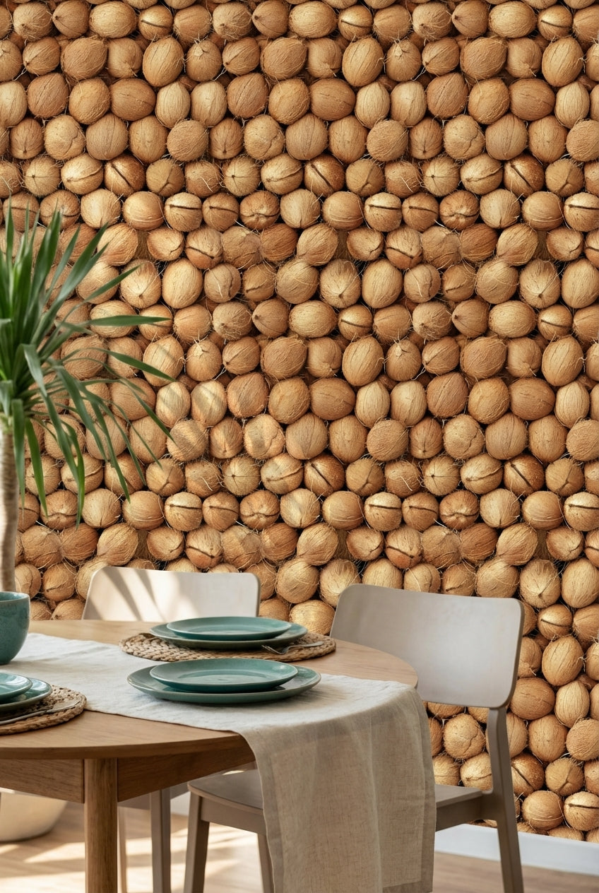 Coconuts Wallpaper Natural Tropical Decorative Mural