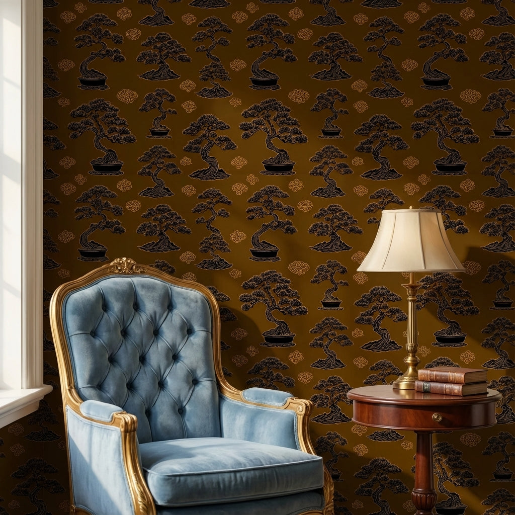 Bonsai Wallpaper Oriental Traditional Decorative Mural