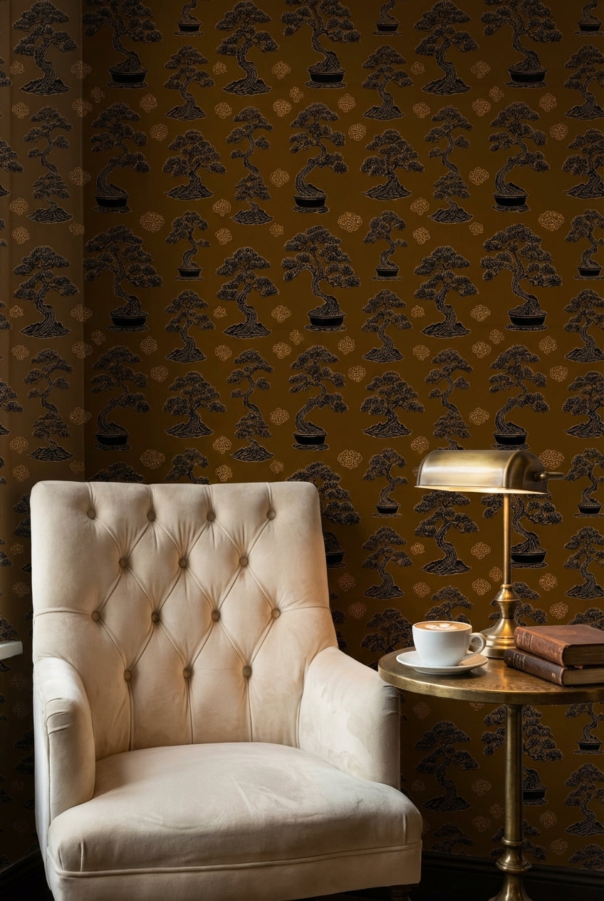 Bonsai Wallpaper Oriental Traditional Decorative Mural