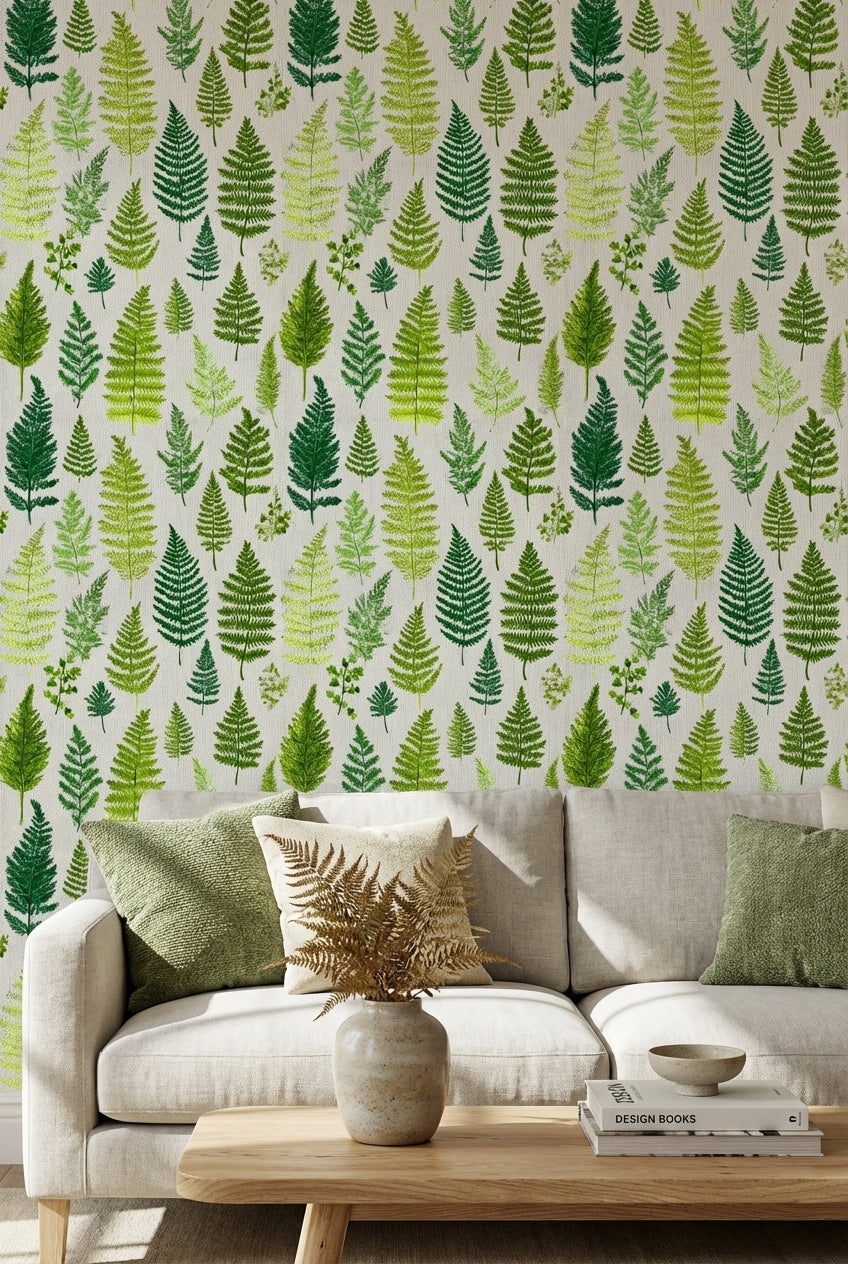Shades Of Green Wallpaper Leaf Natural Wall Mural
