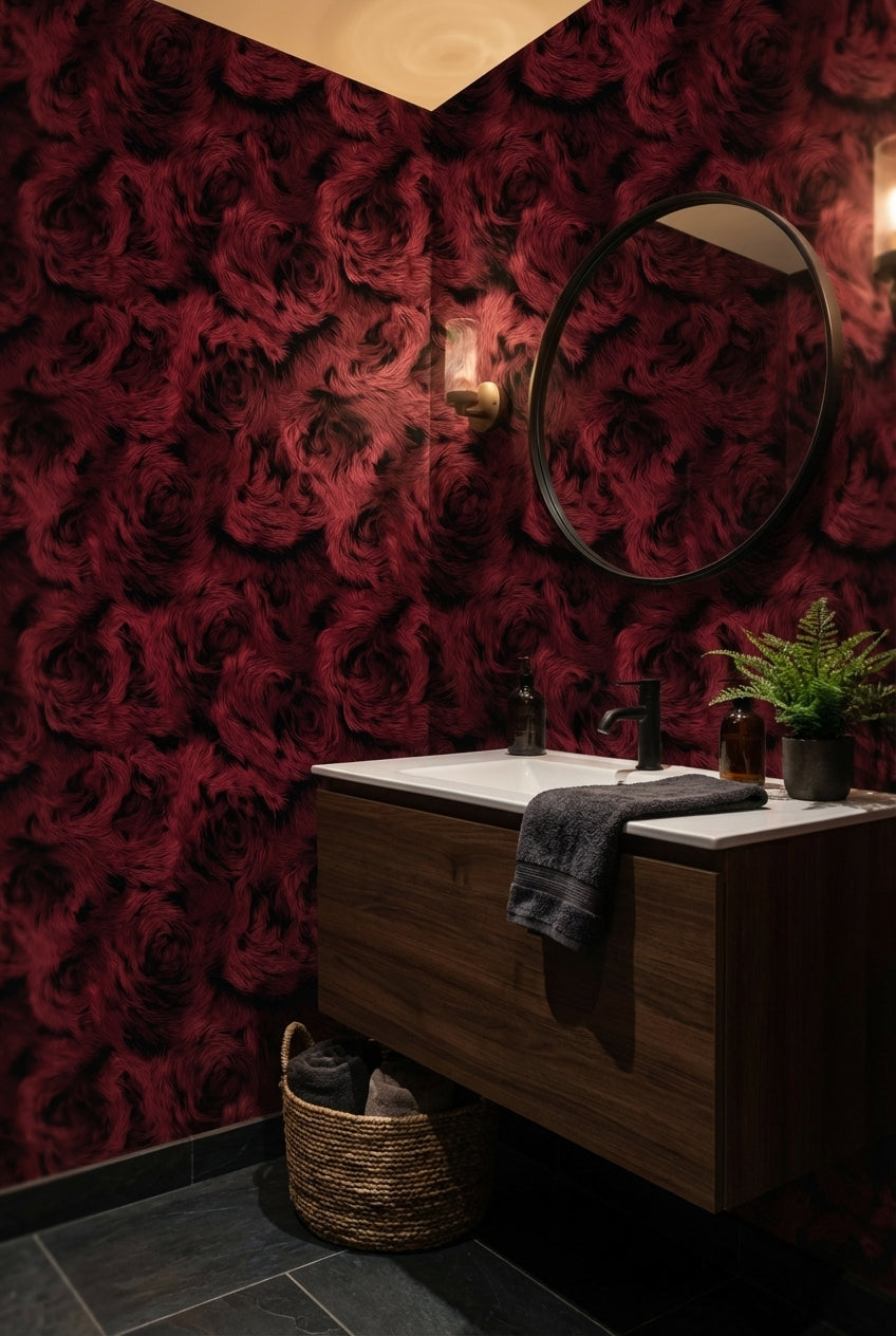 Abstract Pattern Wallpaper Dark Red Textured Mural