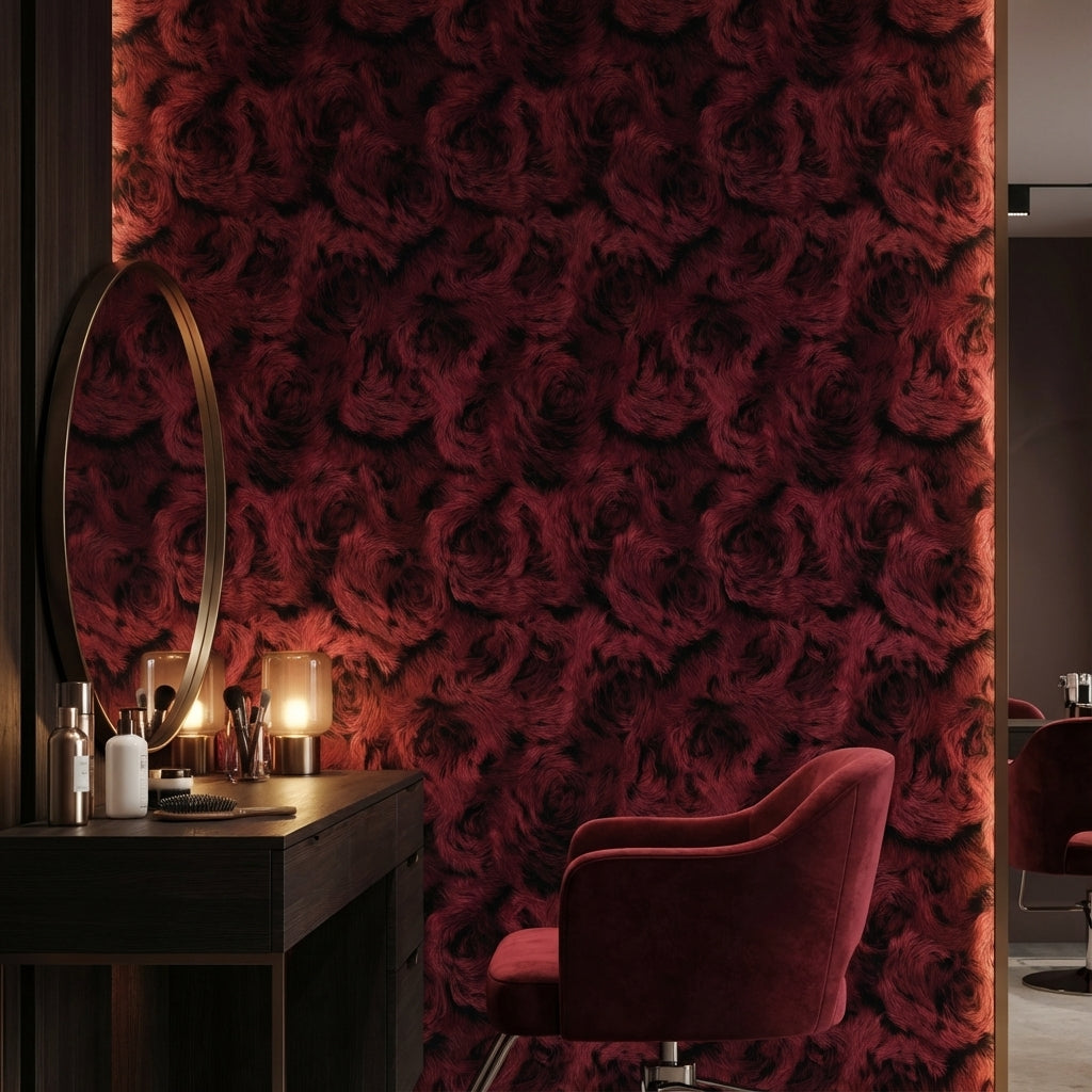 Abstract Pattern Wallpaper Dark Red Textured Mural