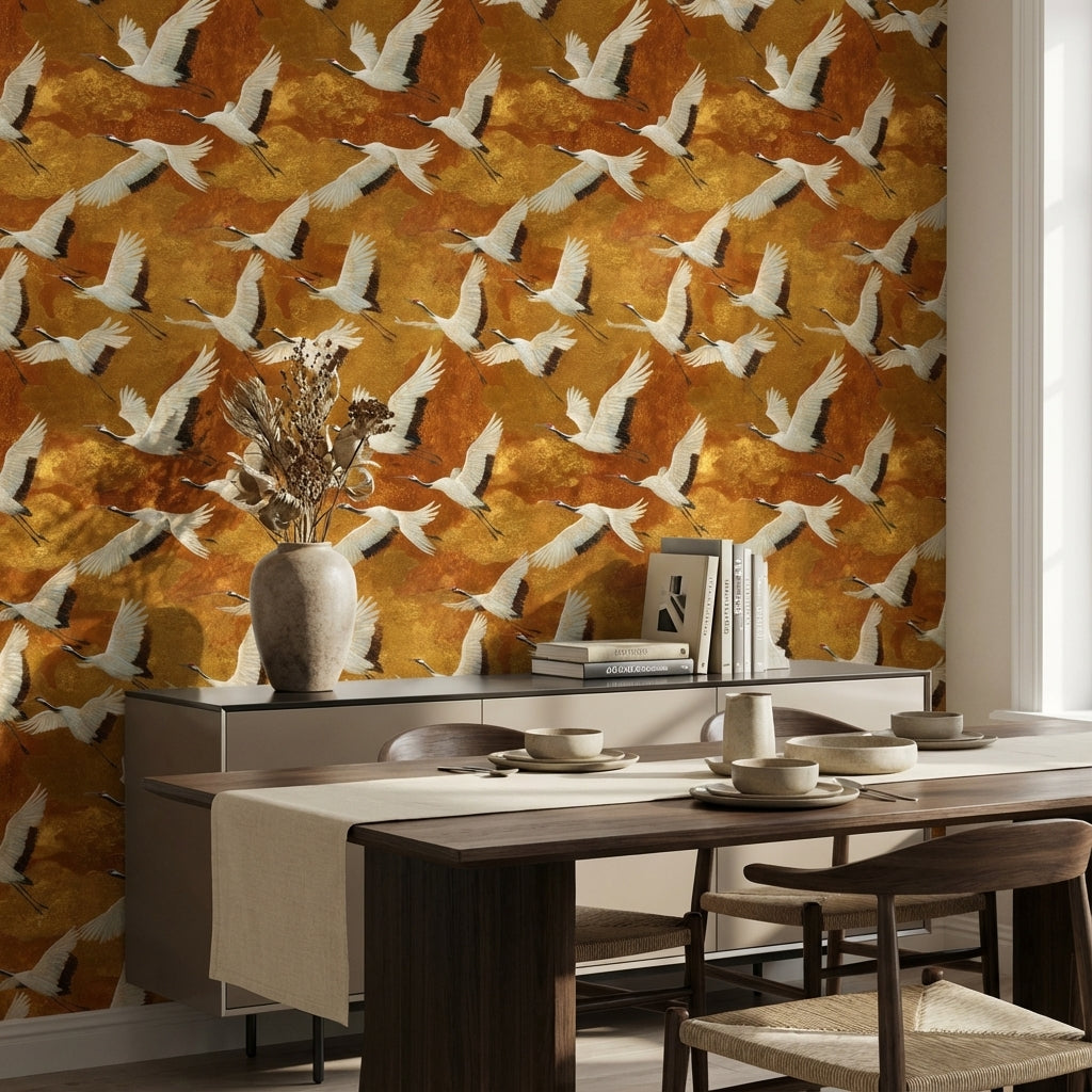 Cranes Wallpaper Flight Luxury Decorative Mural