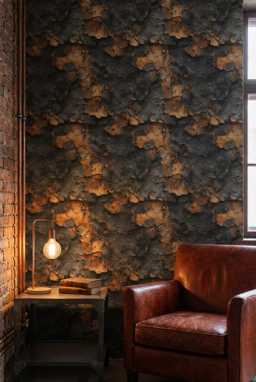 Textured Wallpaper Rustic Industrial Decorative Mural