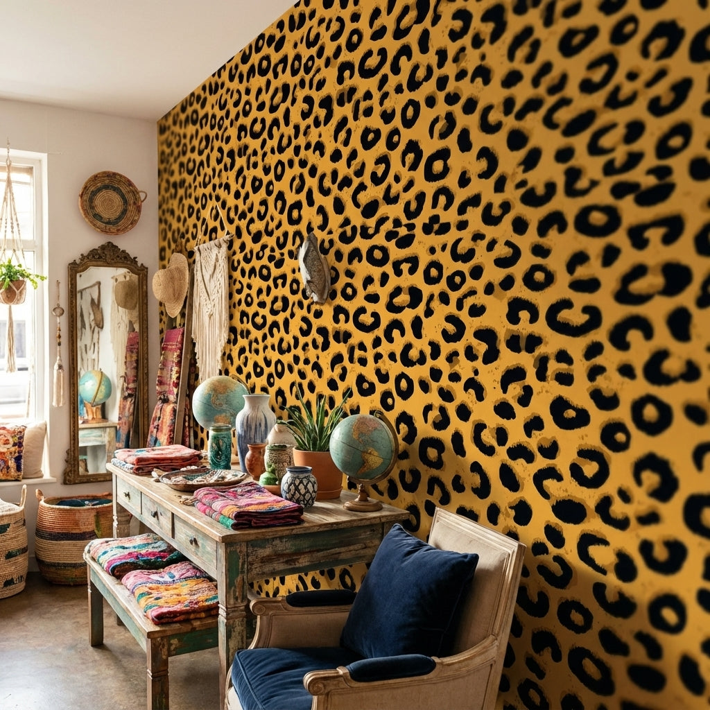 Leopard Wallpaper Animal Print Eclectic Decorative Mural