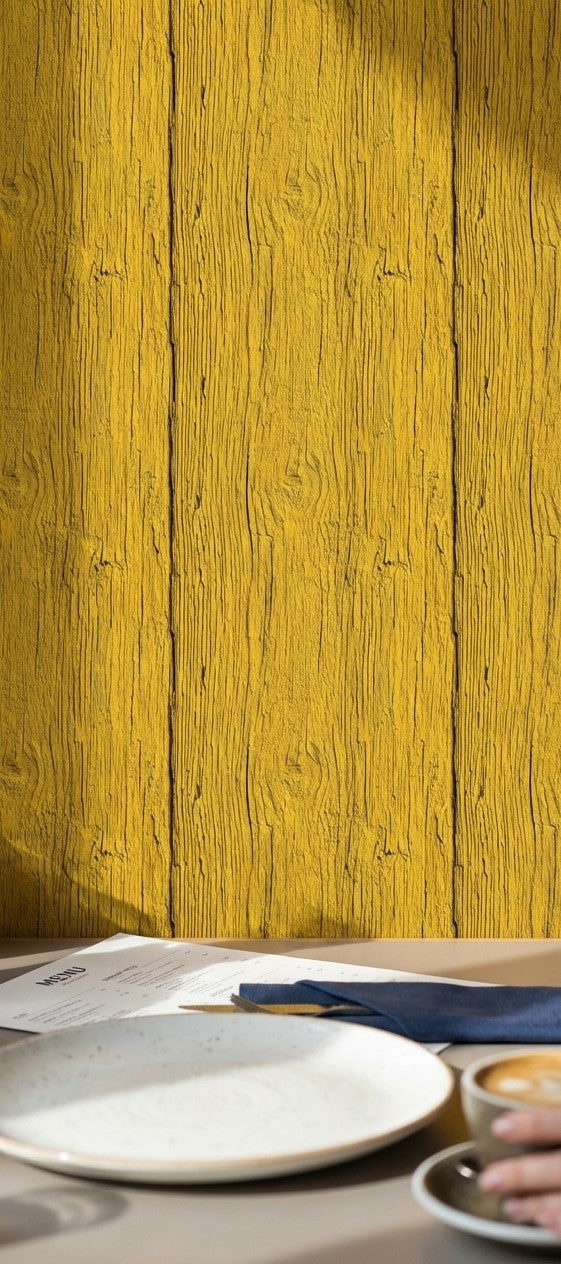 Wood Wallpaper Yellow Removable Texture Wall Mural
