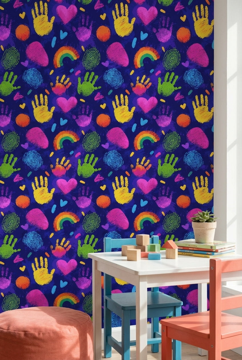 Vibrant Wallpaper Playful Abstract Decorative Mural