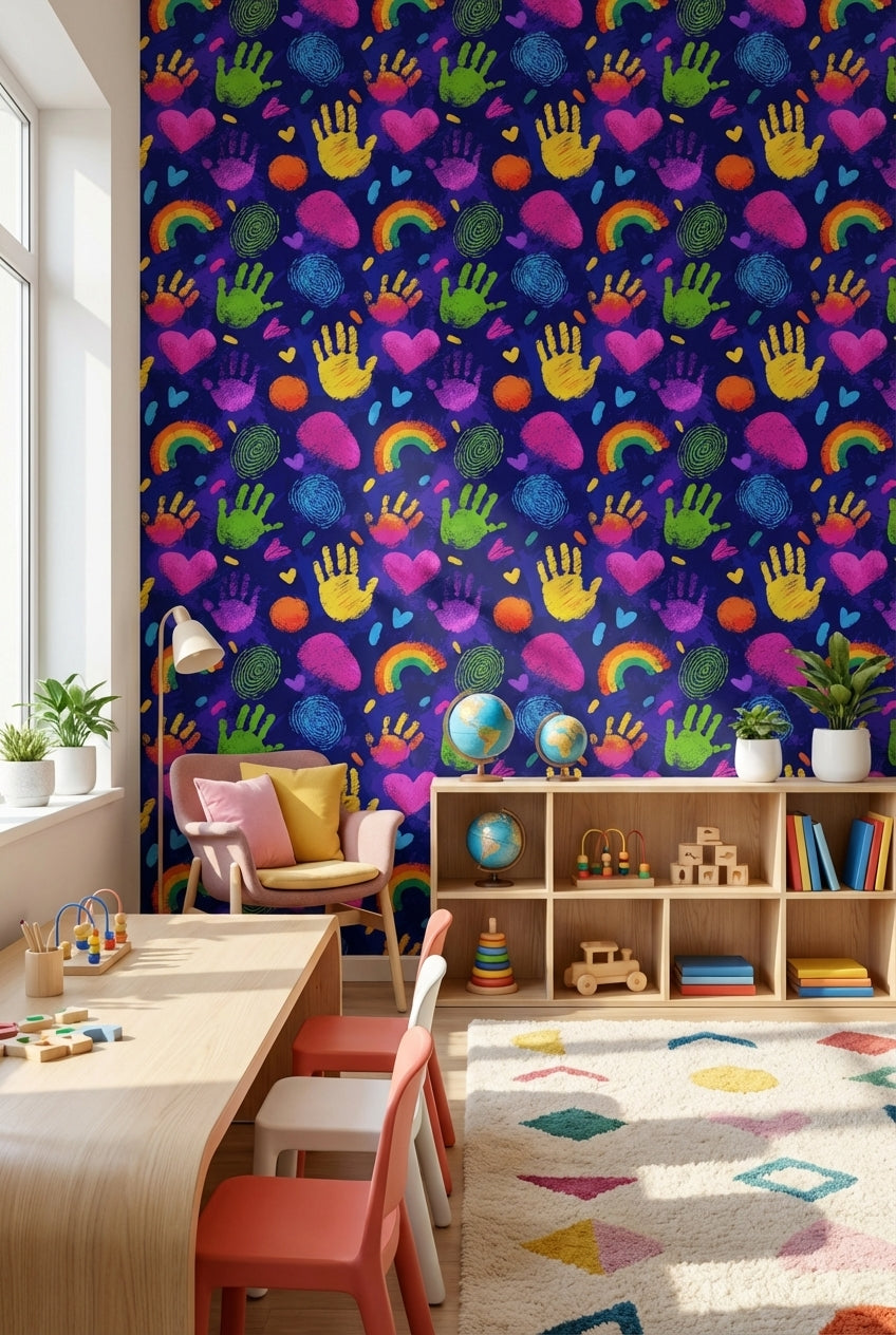 Vibrant Wallpaper Playful Abstract Decorative Mural