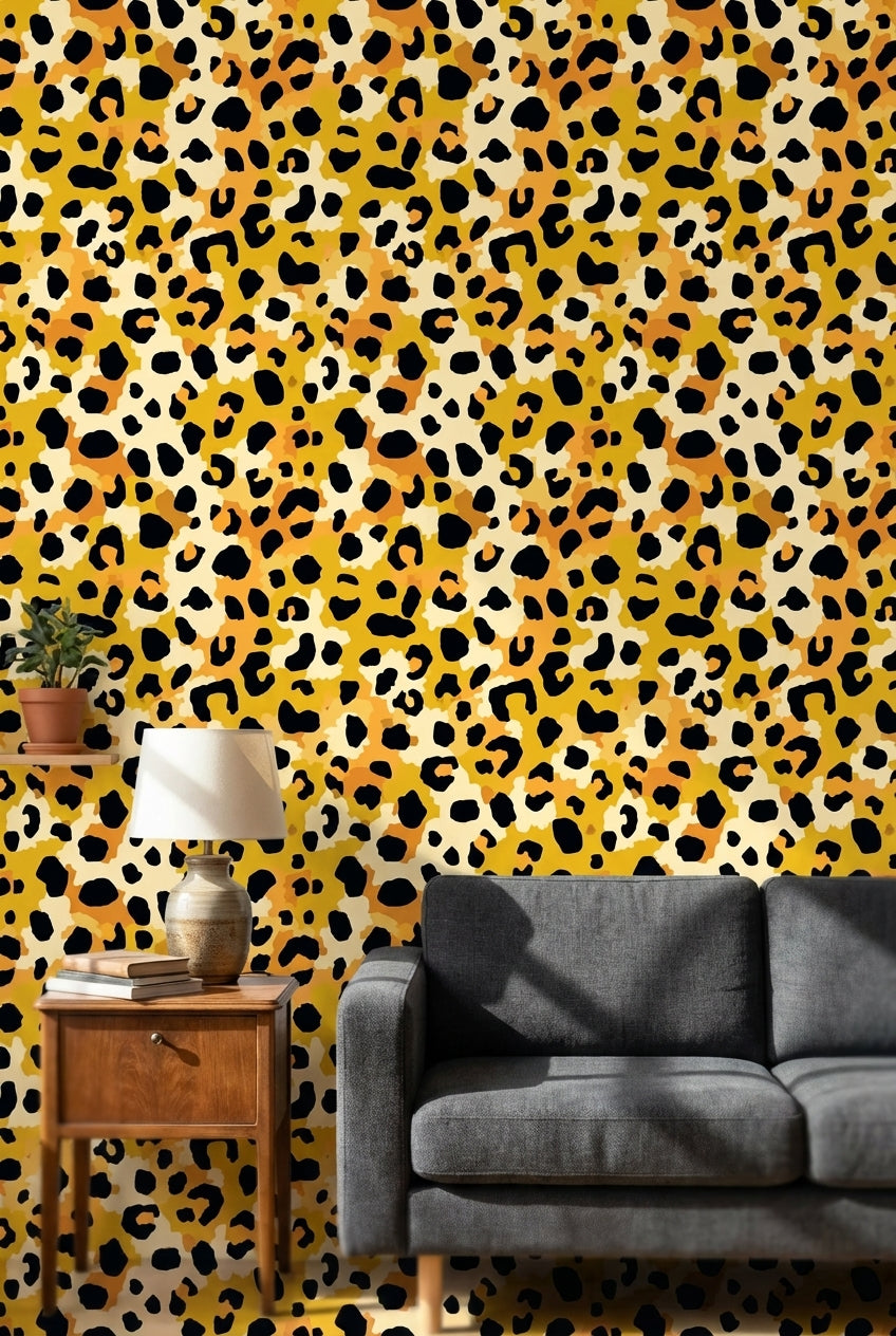 Leopard Print Wallpaper Vibrant Eclectic Wall Decor