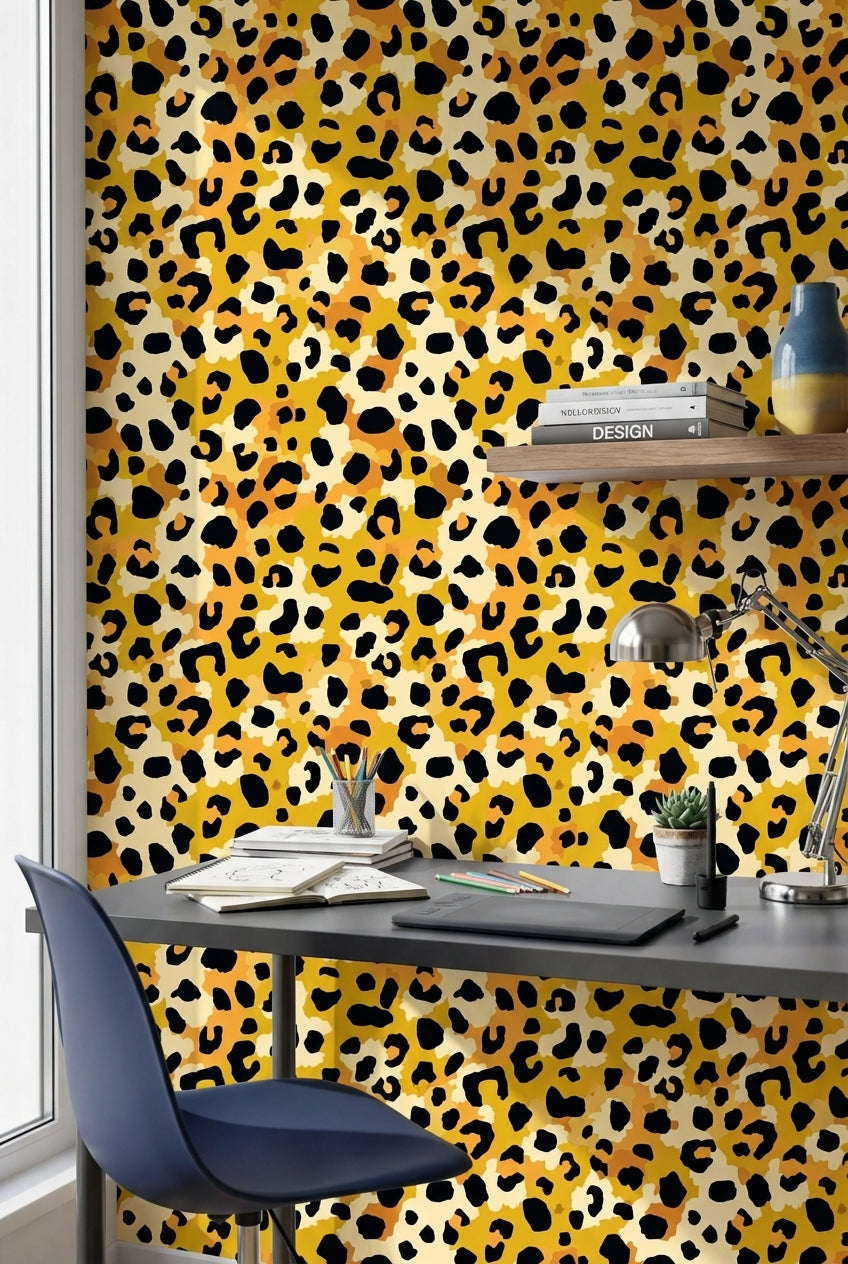 Leopard Print Wallpaper Vibrant Eclectic Wall Decor