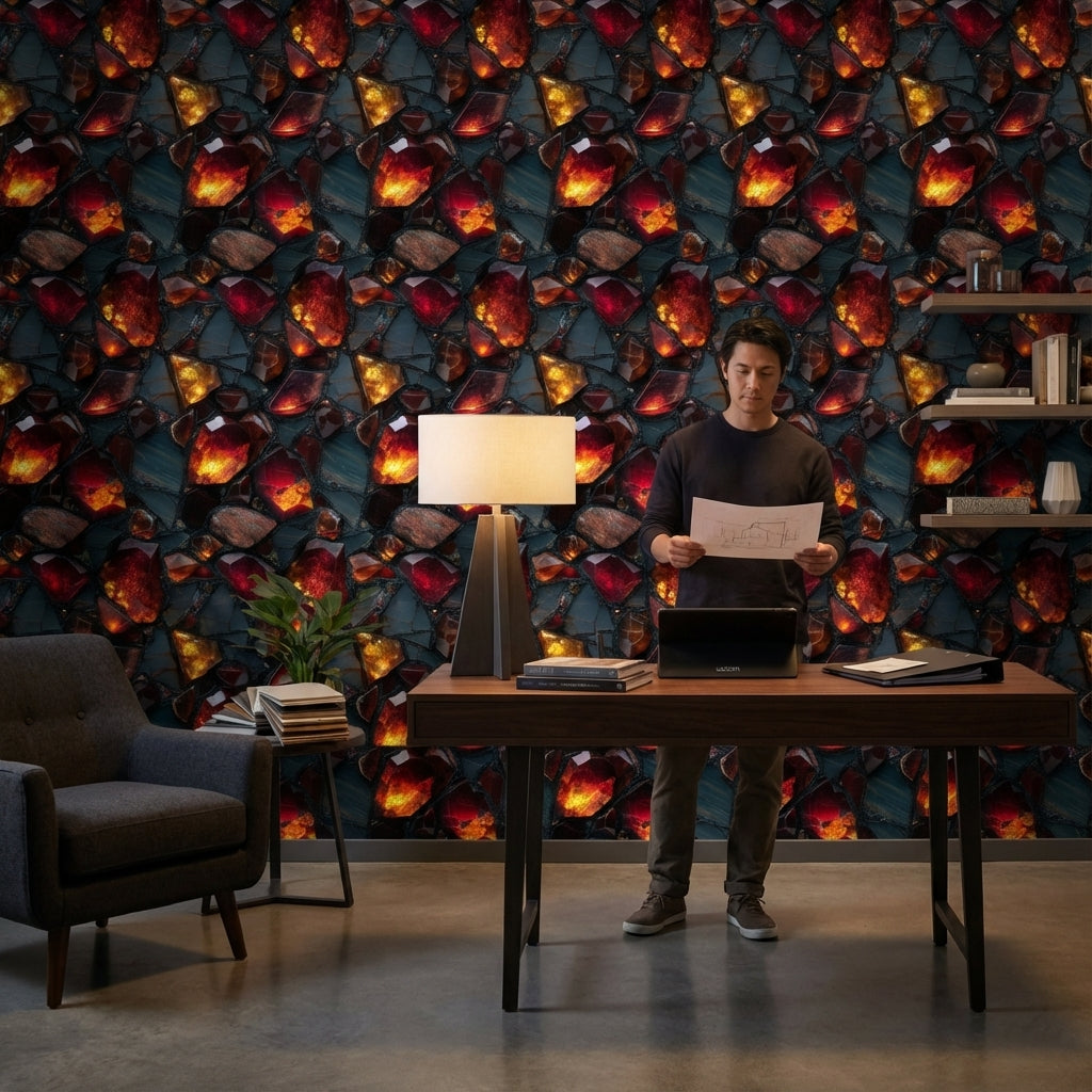 Geometric Wallpaper Abstract Gemstones Wall Mural