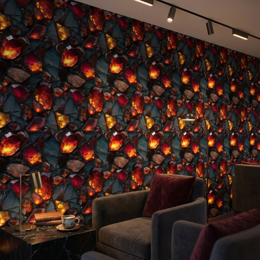 Geometric Wallpaper Abstract Gemstones Wall Mural