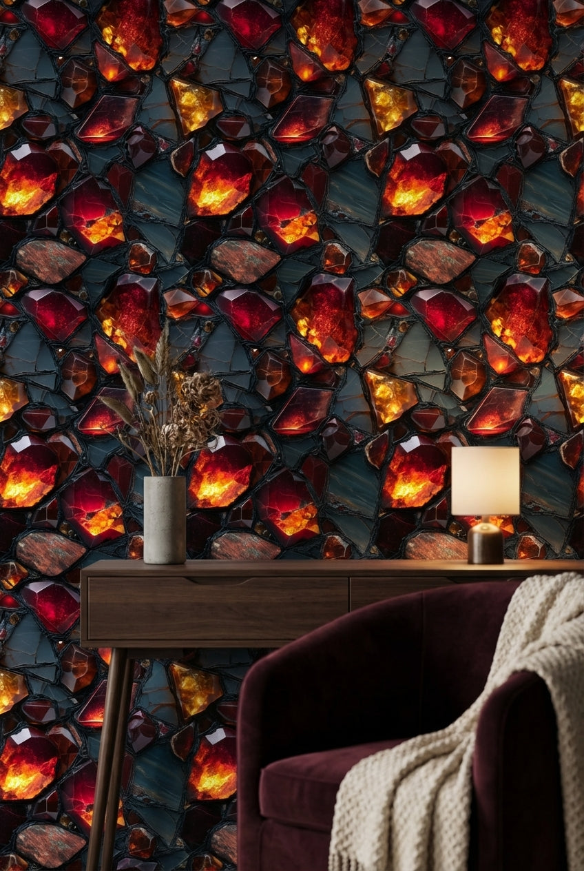Geometric Wallpaper Abstract Gemstones Wall Mural