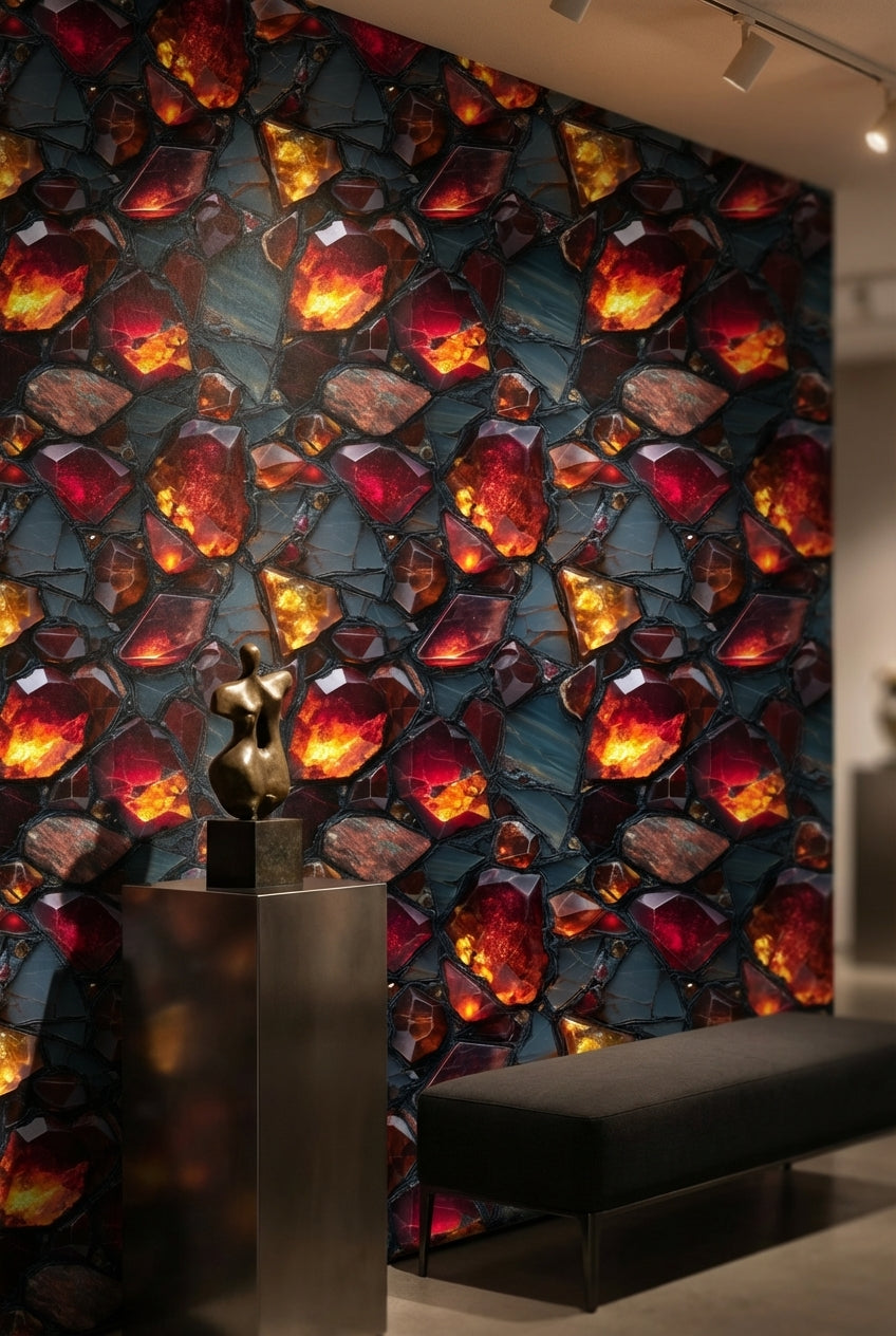 Geometric Wallpaper Abstract Gemstones Wall Mural