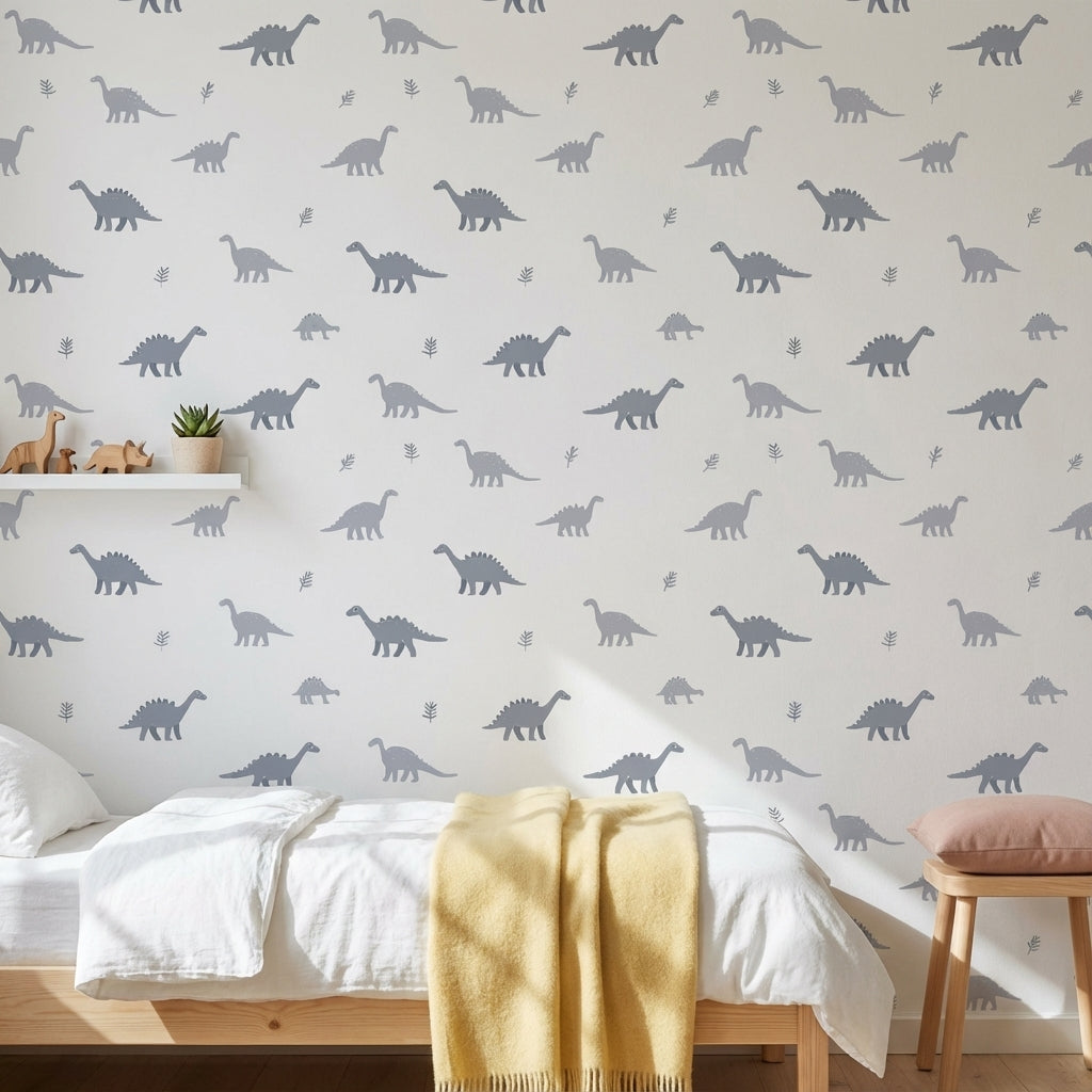 White and Gray Dinosaur Kids Wallpaper