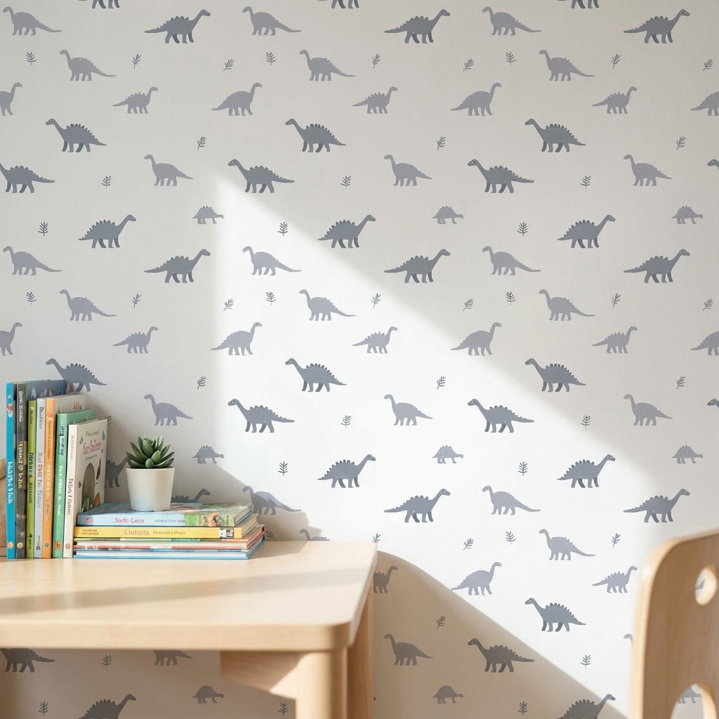 White and Gray Dinosaur Kids Wallpaper