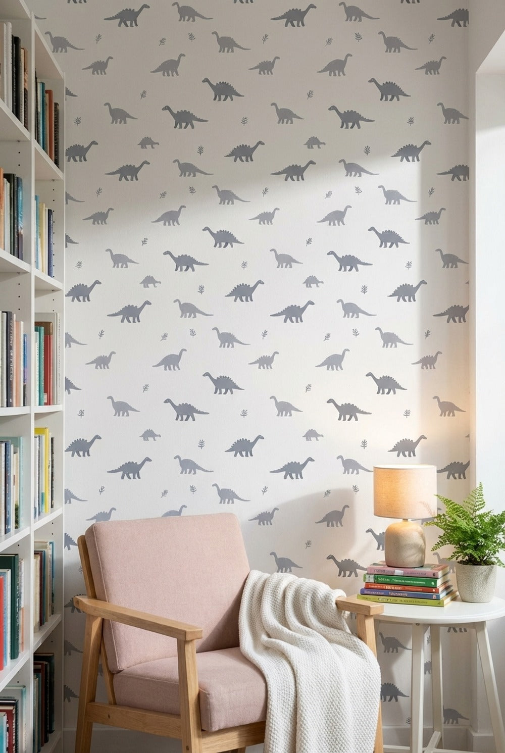 White and Gray Dinosaur Kids Wallpaper