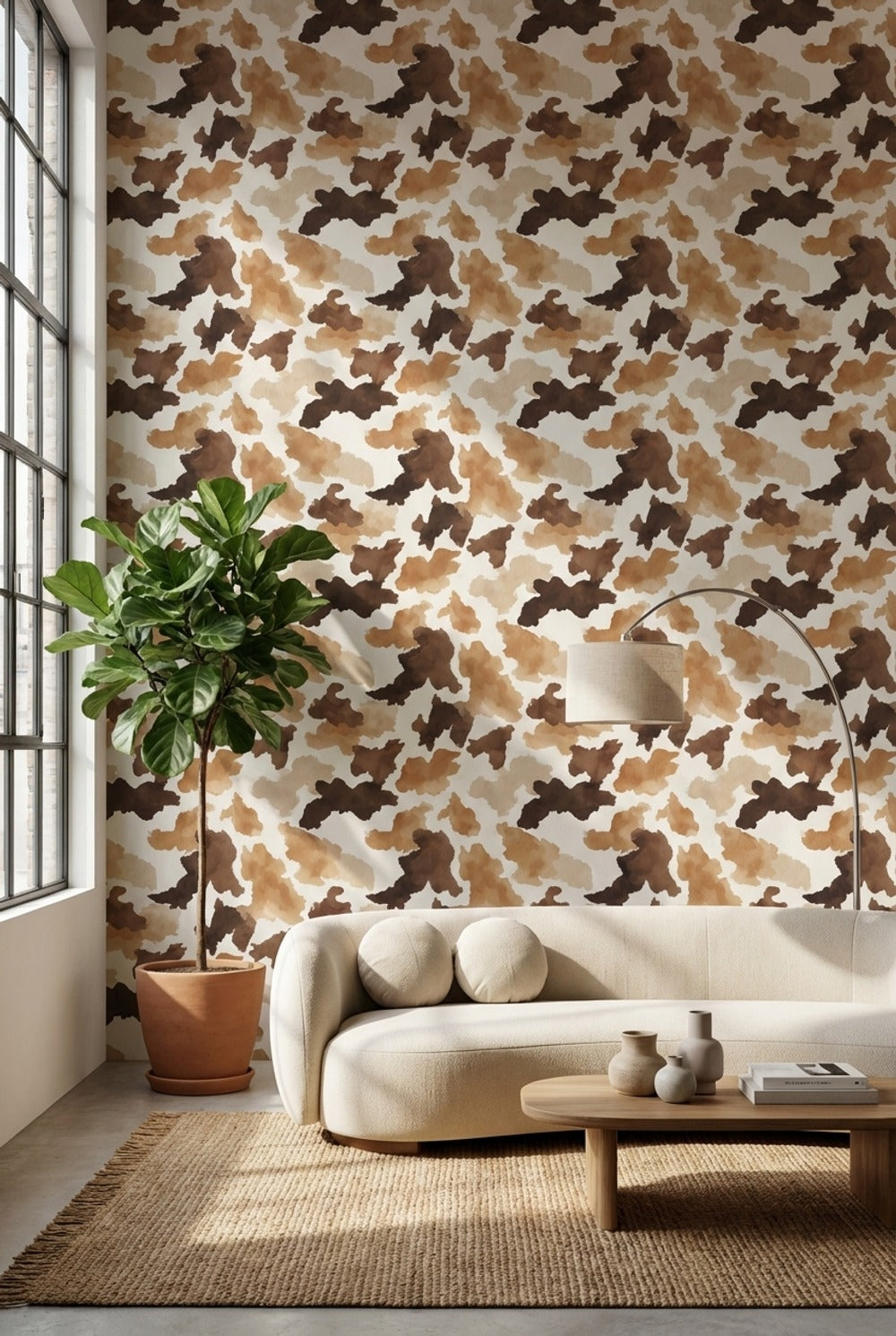 Warm Neutral Abstract Watercolor Wallpaper