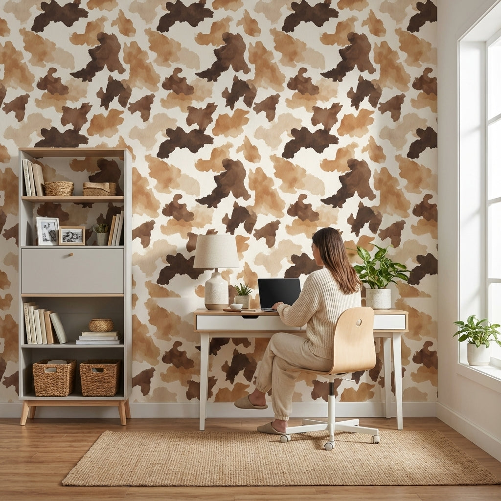 Warm Neutral Abstract Watercolor Wallpaper
