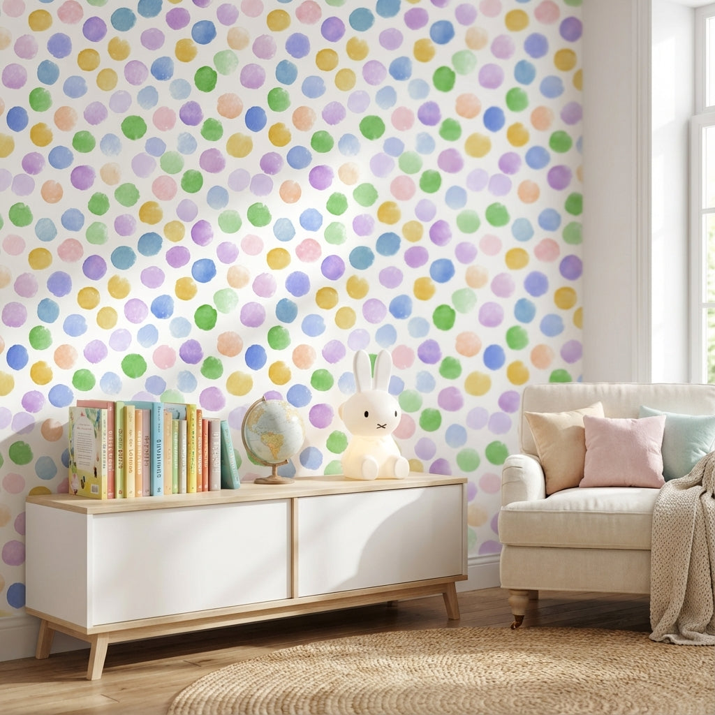 Playful Multicolor Dotted Pattern Wallpaper