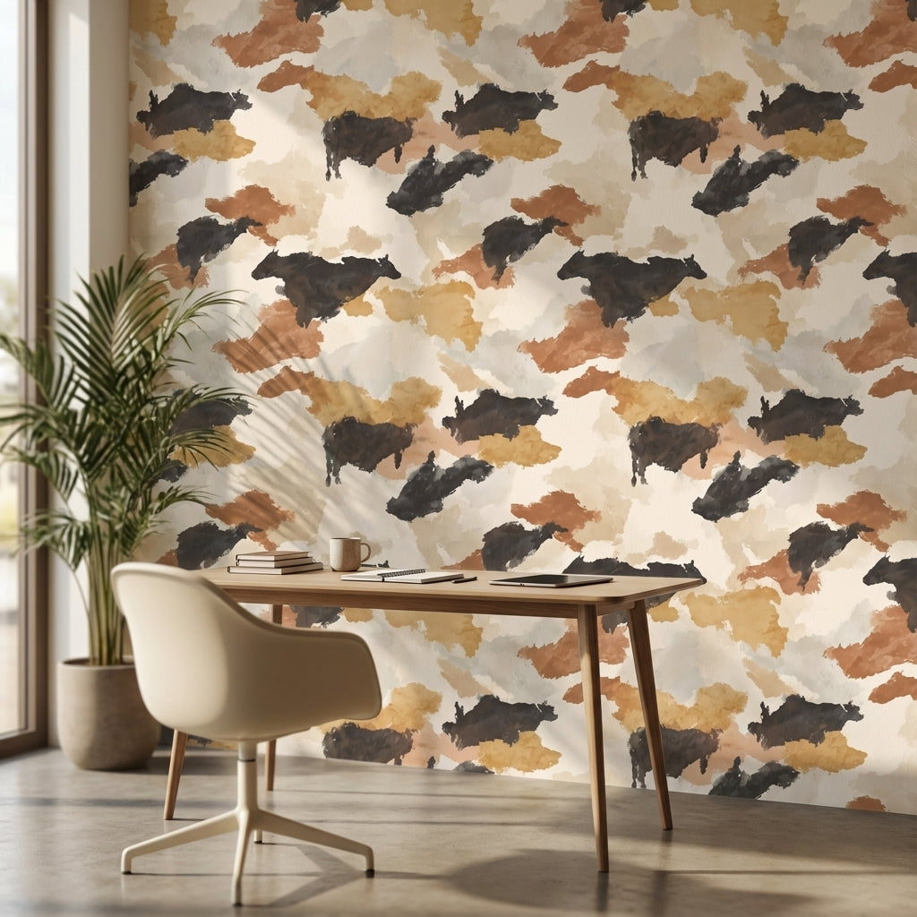 Neutral Tones Abstract Silhouette Wallpaper