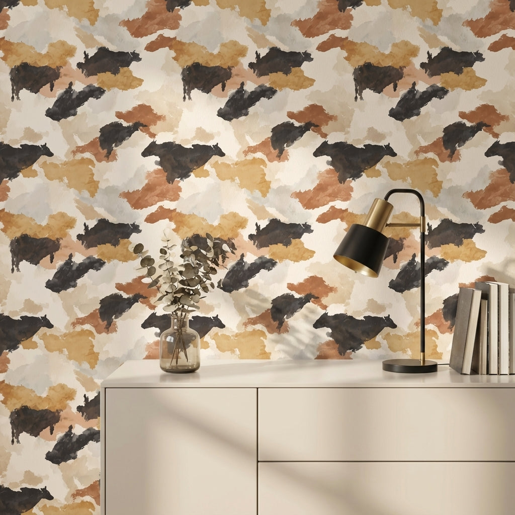 Neutral Tones Abstract Silhouette Wallpaper
