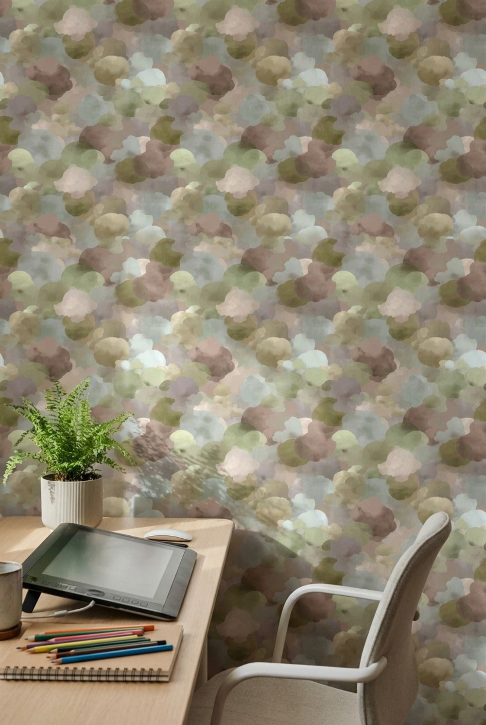 Muted Earth Tones Abstract Cloud Wallpaper