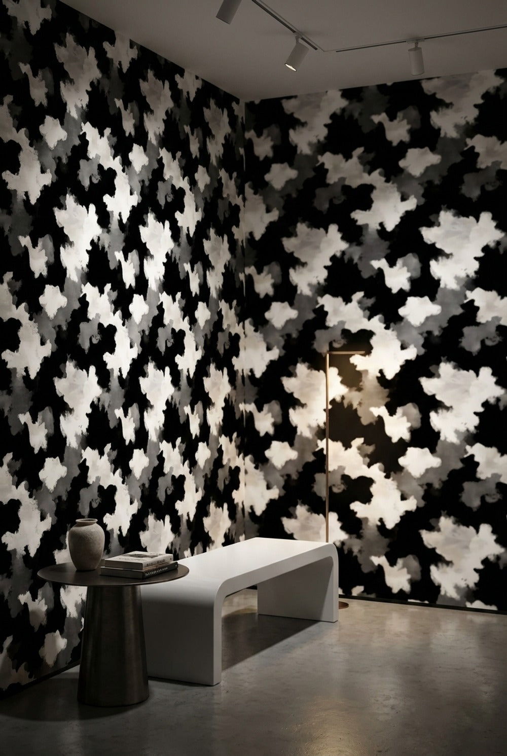 Monochrome Abstract Cloud Pattern Wallpaper