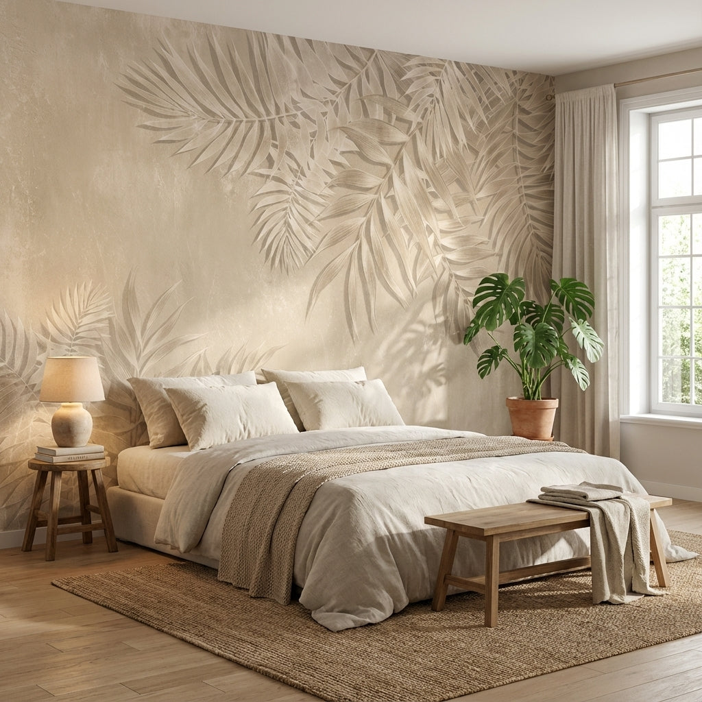 Floral Wallpaper Palm Leaves Removable Tropical Wall Mural