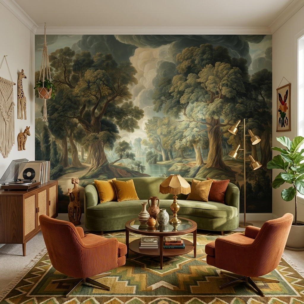 Shades Of Green Wallpaper Classic Tranquil Wall Decor