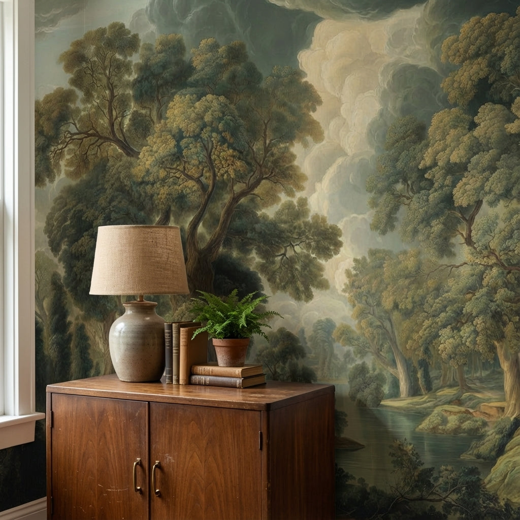 Shades Of Green Wallpaper Classic Tranquil Wall Decor