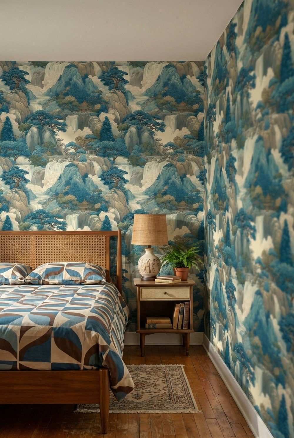Traditional Landscape Wallpaper Asian Vintage Wall Mural