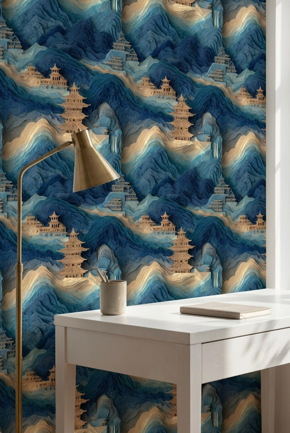 Landscape Wallpaper Pagoda Removable Asian Wall Mural