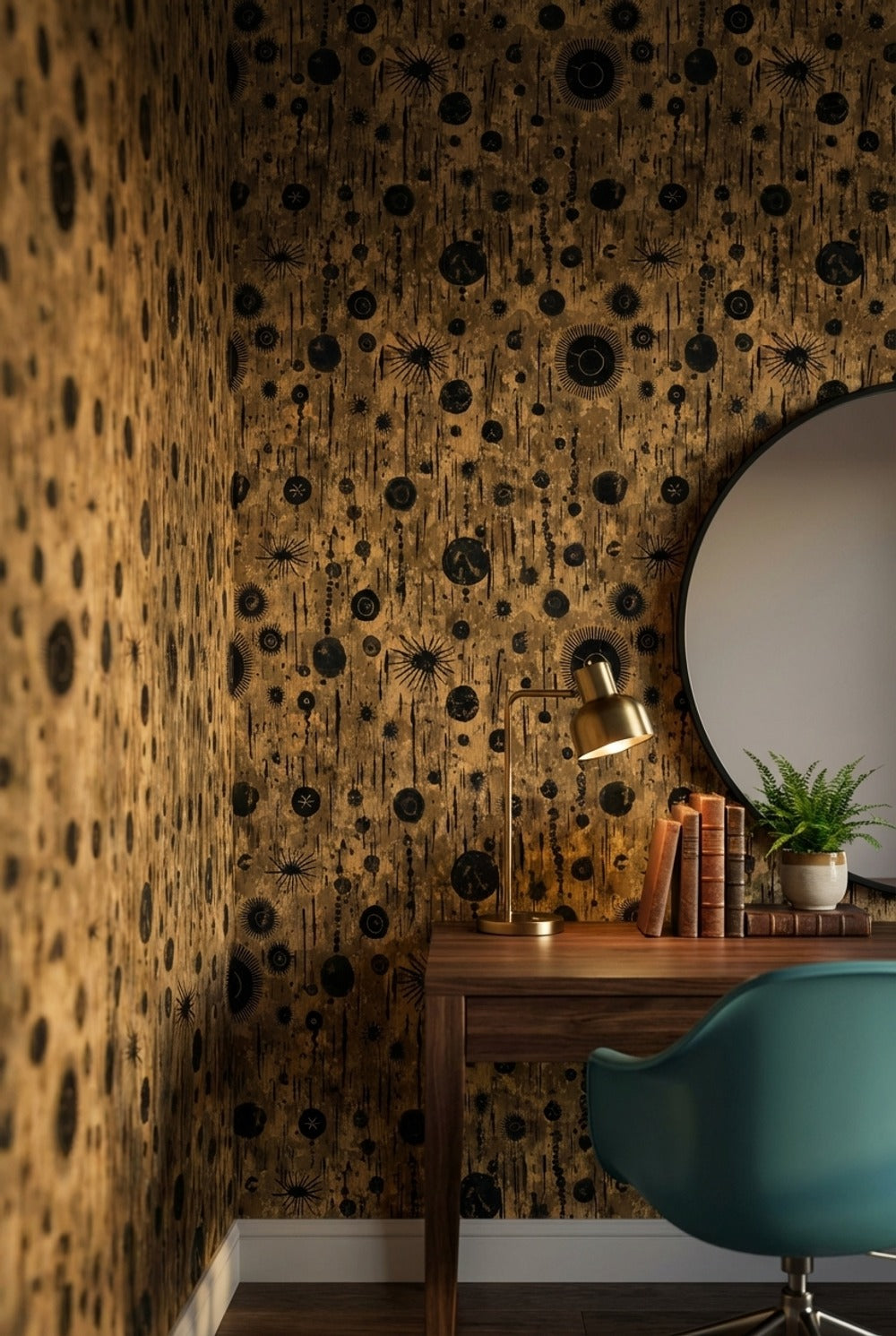 Abstract Circles Wallpaper Geometric Modern Decorative Mural