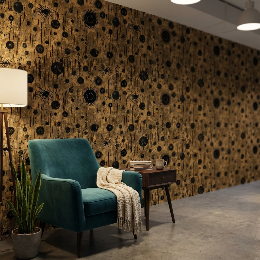 Abstract Circles Wallpaper Geometric Modern Decorative Mural