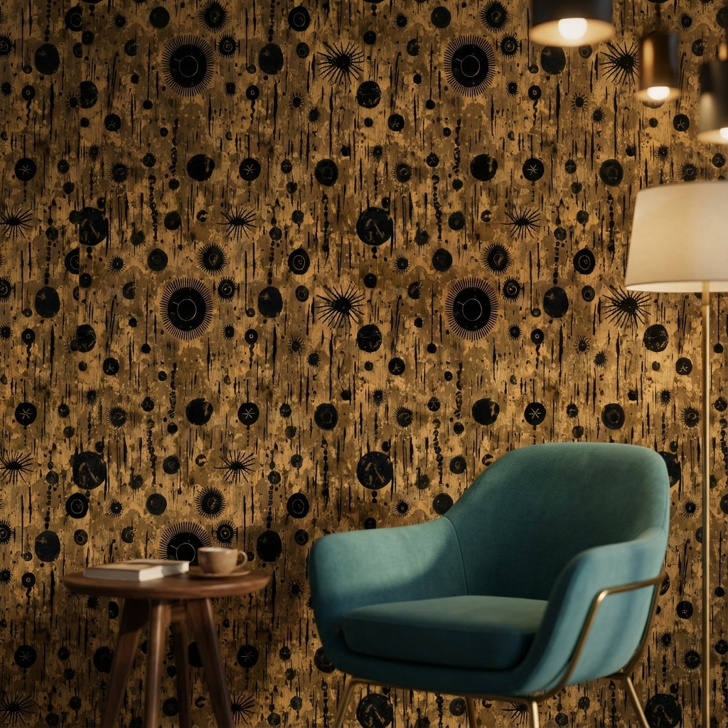 Abstract Circles Wallpaper Geometric Modern Decorative Mural