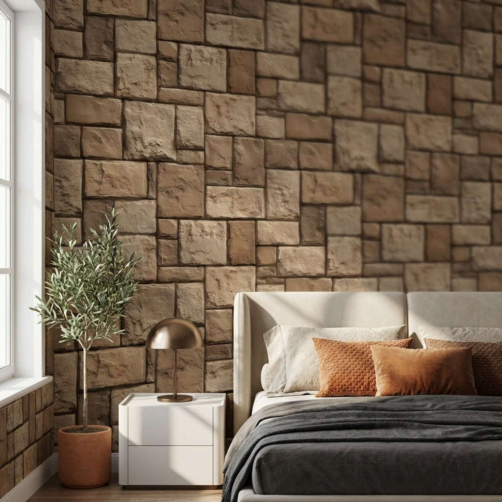 Brick Wall Wallpaper Stone Rustic Decorative Mural