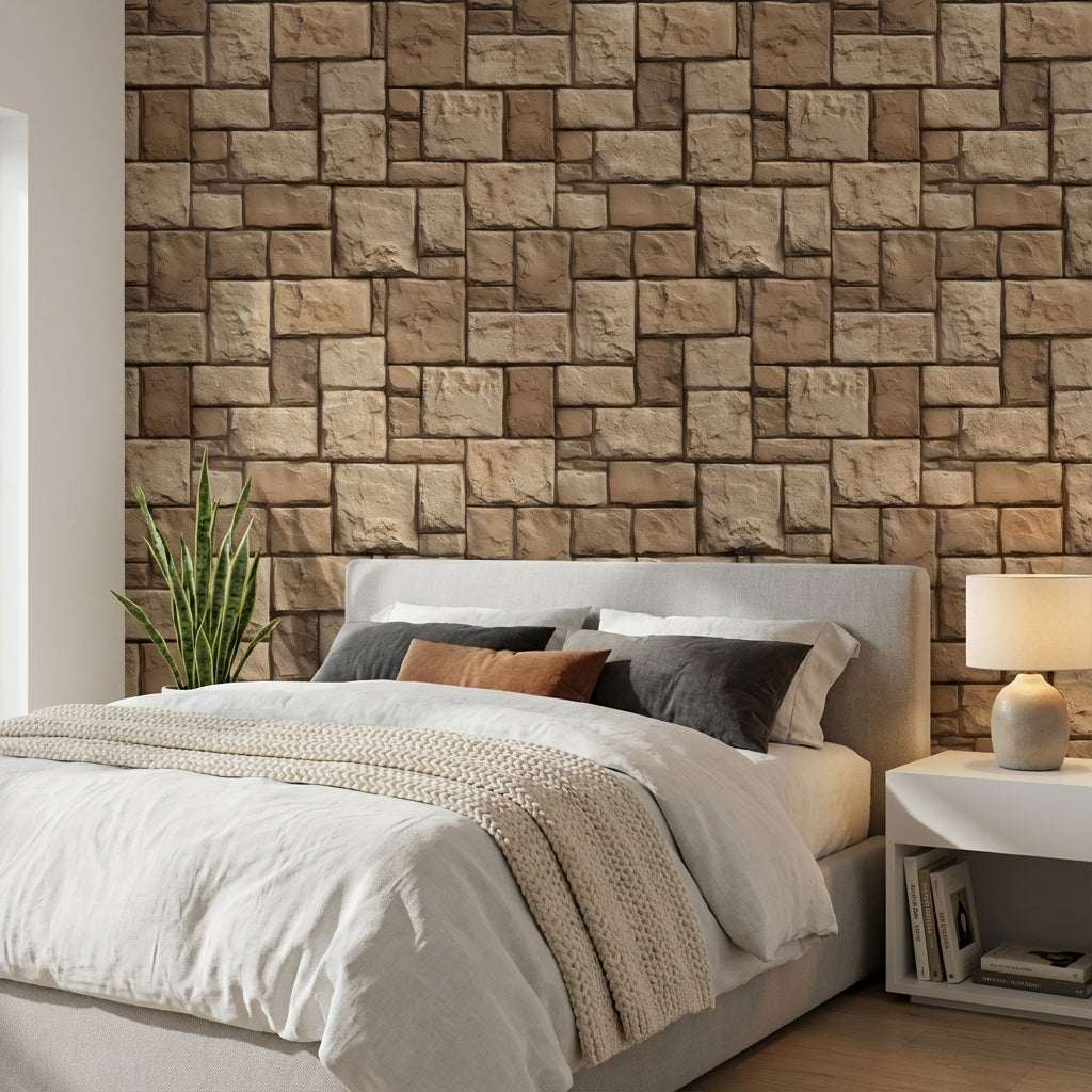 Brick Wall Wallpaper Stone Rustic Decorative Mural
