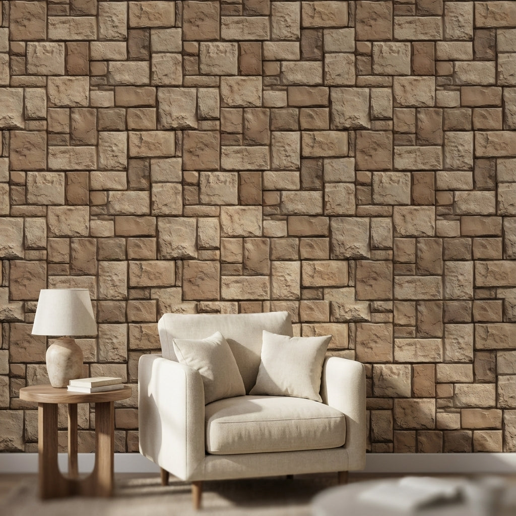 Brick Wall Wallpaper Stone Rustic Decorative Mural