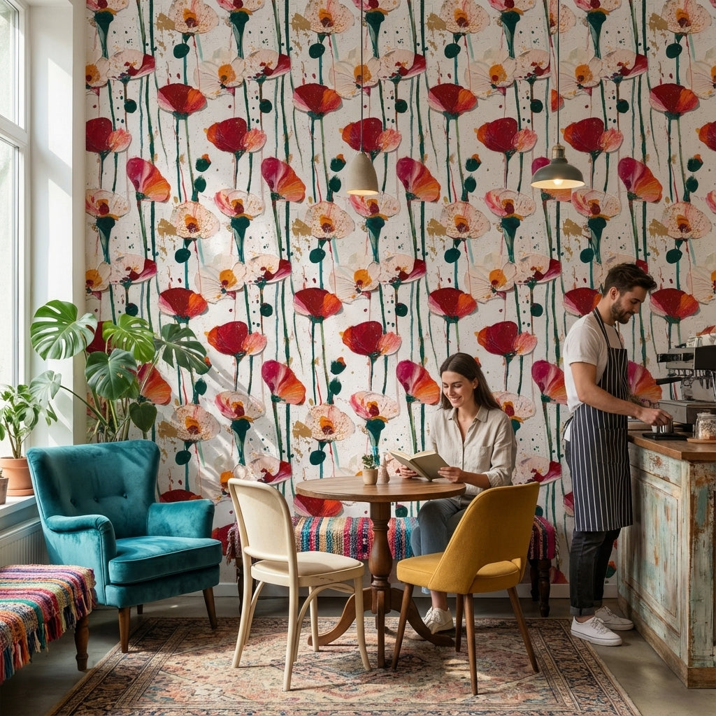 Floral Wallpaper Abstract Removable Modern Wall Mural