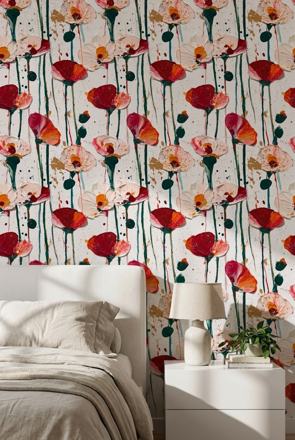 Floral Wallpaper Abstract Removable Modern Wall Mural