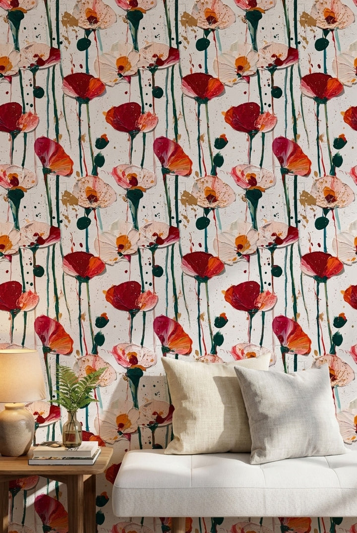 Floral Wallpaper Abstract Removable Modern Wall Mural